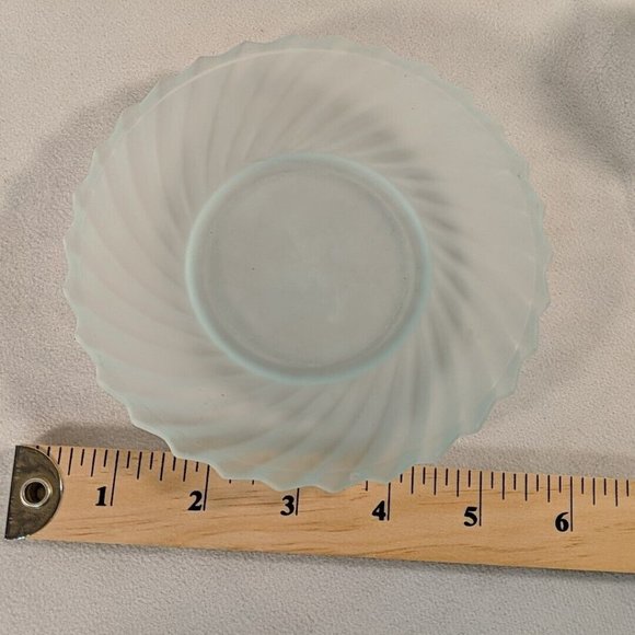 Andre Richard 1984 Green Satin Swirl Glass Cup plate & saucer Bedside Tumble Up - Picture 11 of 13